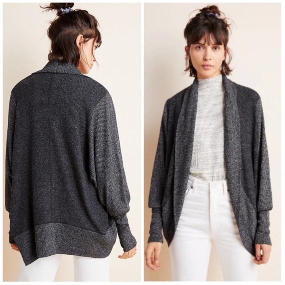 Anthropologie Ingrid Cozy Knit Cocoon Cardigan NWOT Gray S